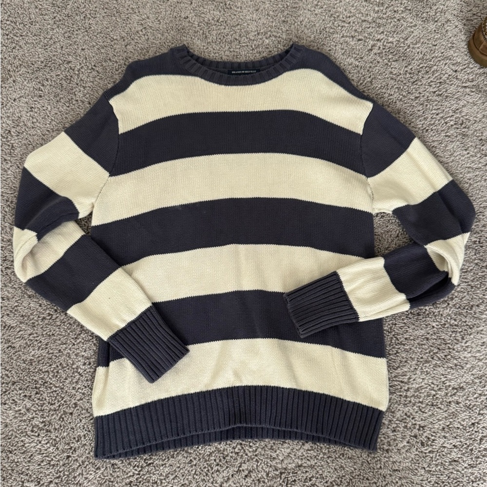 Brandy Melville Brianna Cotton Thick Striped Sweater